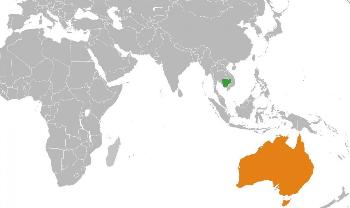 Kambodža mapa v mapa světa