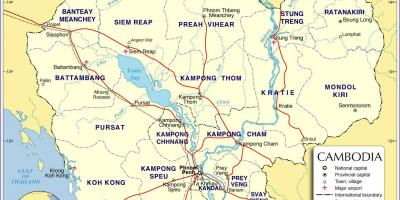 Mapa Kambodži silnici