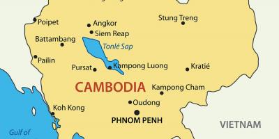Kambodža měst mapě