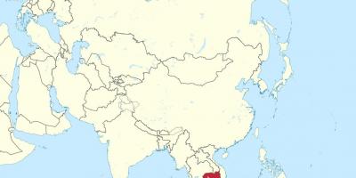 Mapa Kambodže v asii