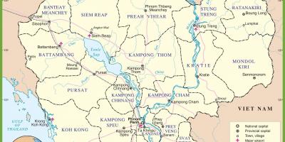 Mapa Kambodže, politické