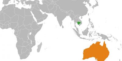 Kambodža mapa v mapa světa
