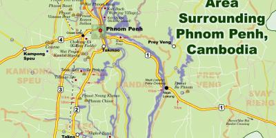 Mapa phnom penh, Kambodža